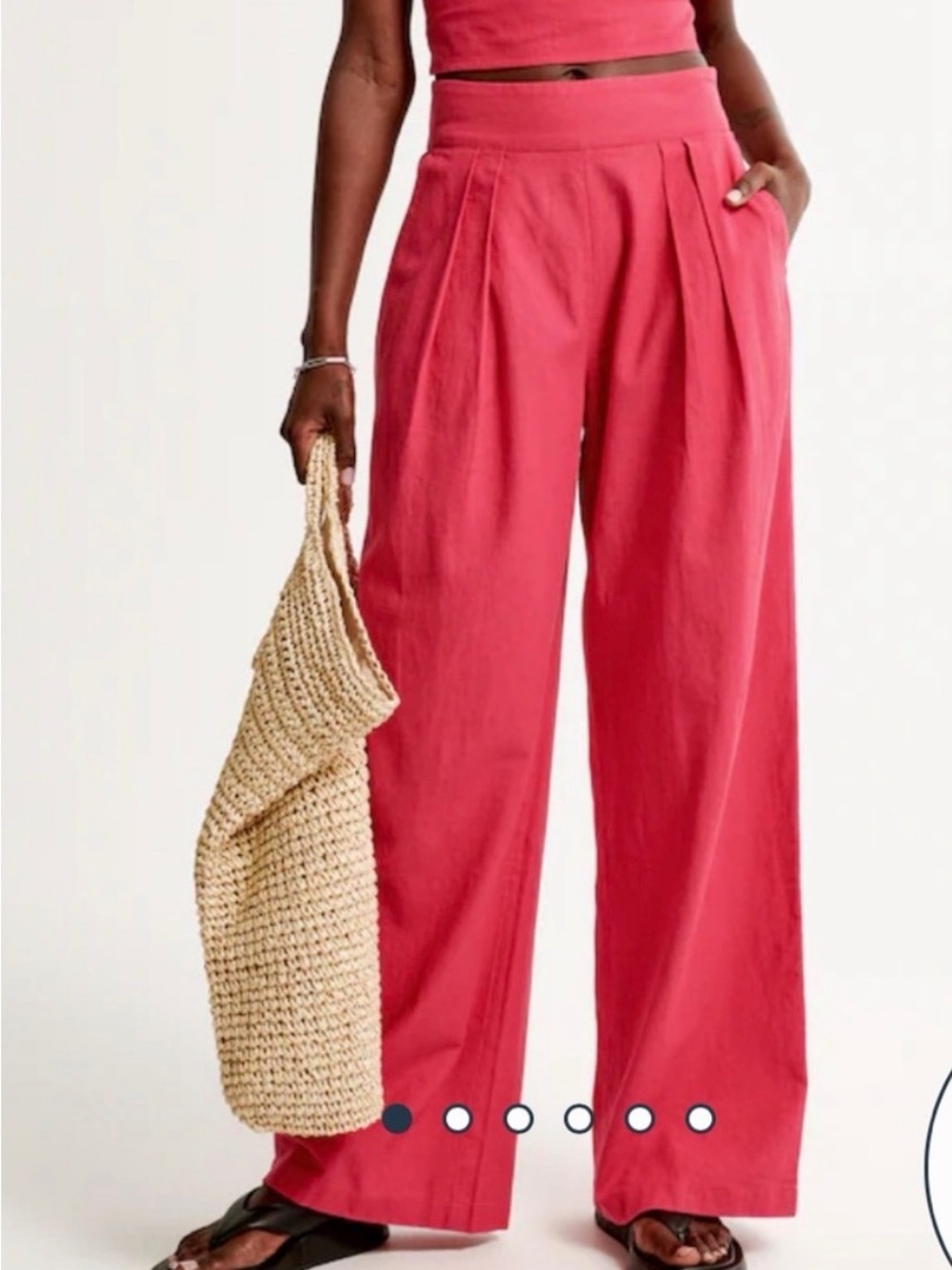 Abercrombie & Fitch High Rise Wide Leg Linen Blend Pants